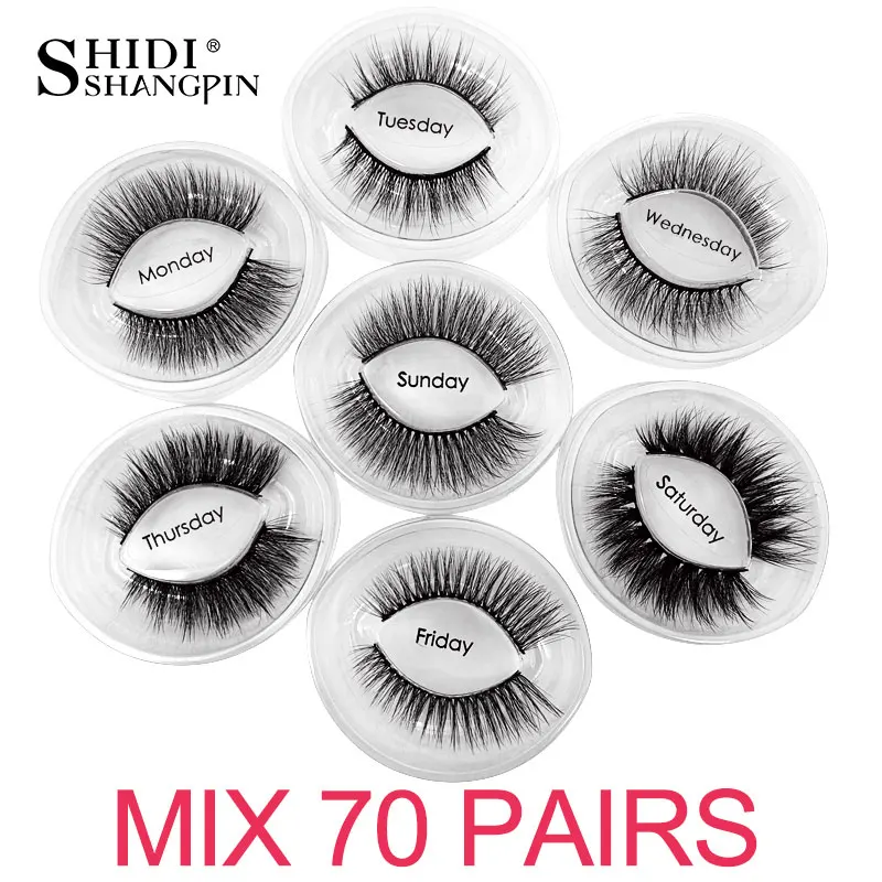MIX 70 PAIRS 3d норковые накладные ресницы, 20 Вт, 30 Вт, 40/50/70/100 пар пушистый тонкие накладные ресницы натуральные длинные Макияж для ресниц наращивание оптом - Цвет: MIX 70 PAIRS