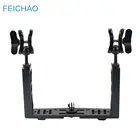 Алюминиевый сплав подводный Водонепроницаемый оболочки лоток корпусы рукоятки Держатель двойной захват Дайвинг для Gopro Экшн камеры SLR Камера аксессуары