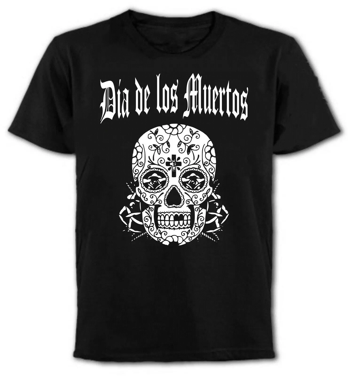 Футболка с мексиканским черепом Day Of The Dead Goth Rocker Punk Emo футболки большого размера