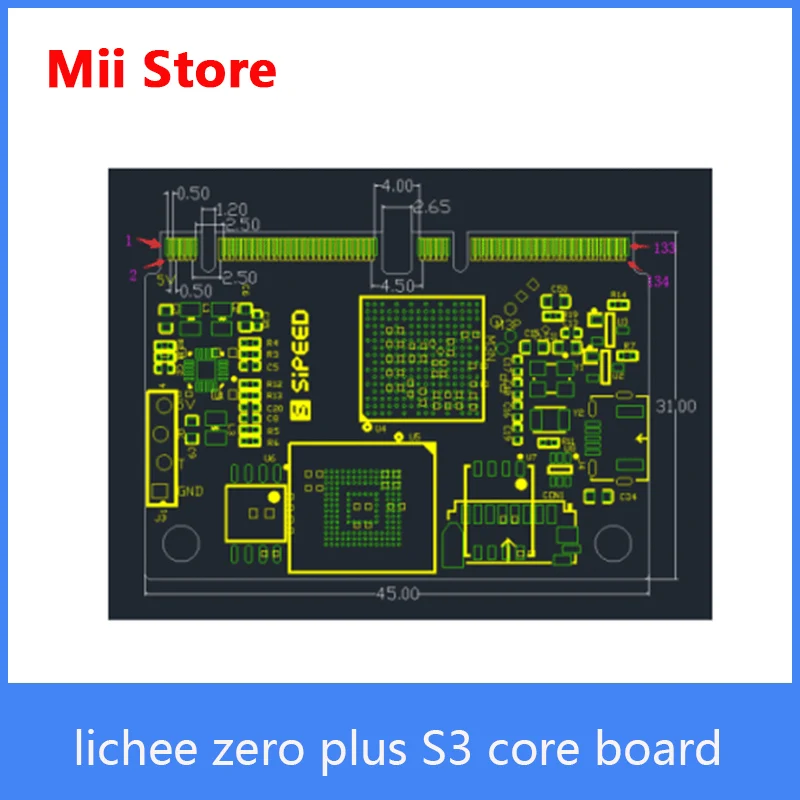 

Sipeed lichee zero plus S3, Arm cortex-A7 core 1.2GHz main frequency supports MIPI camera RGB screen New single board computer