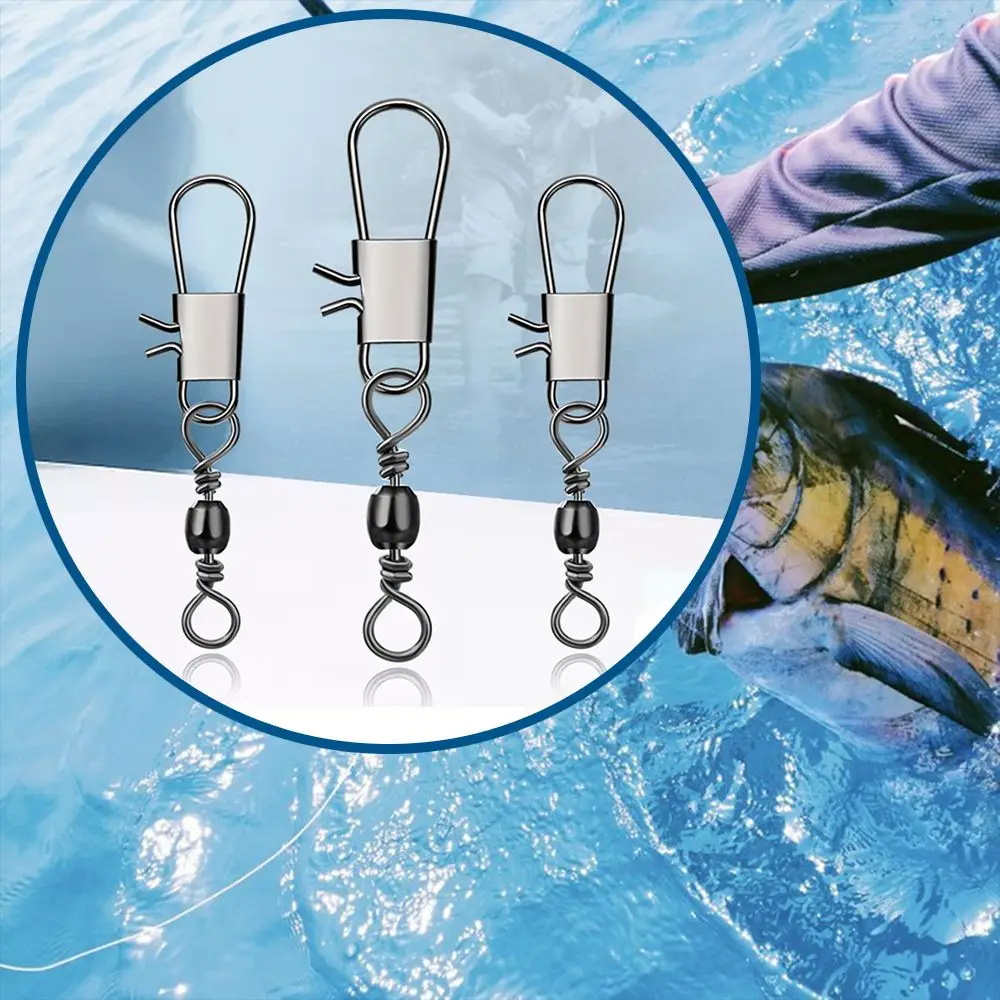 

Steel Tackle Accessories Quick Pin Connector Connector Swivels Splayed Buckle Hooked Snap Fishing Connector Swivel Ring