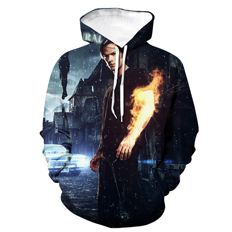 

Fashion Men Women Hoodies Supernatural 3D Print Streetwear TV Series Pullover Sport Casual Streetwear Hip Hop Hoodie Unisex Tops