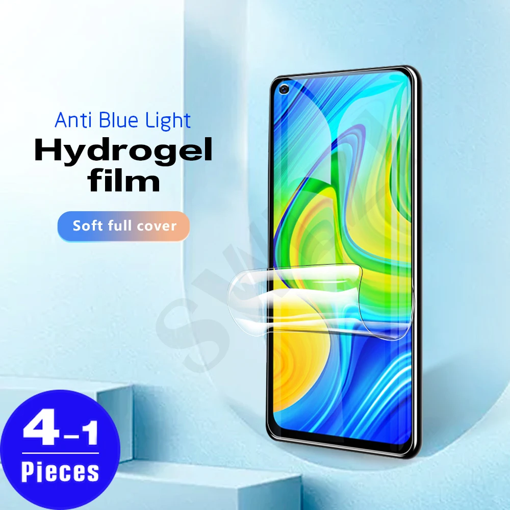 

1-4Pcs full cover for Redmi note 10 10S 9 pro Max 9T 9S 8 8T 7 7S 10X hydrogel film screen protector protective film Not Glass