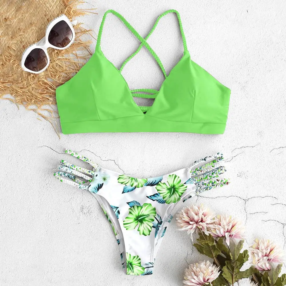 Новинка 2020 треугольное бикини для женщин сексуальное красного зеленого черного