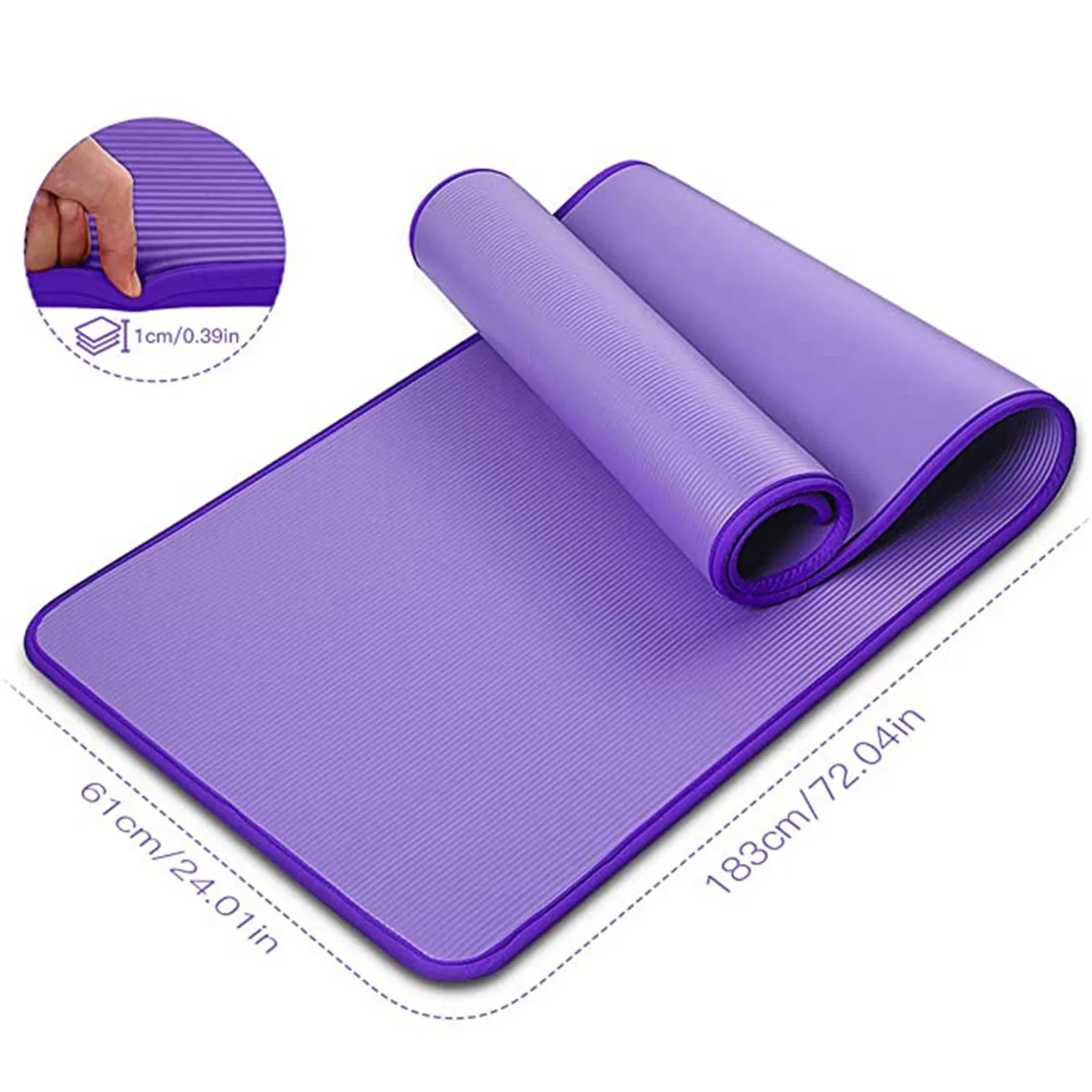

Yoga Mat Fitness Non-slip Mat with Extra Thick Carry Bag Waterproof Sports Mat for Yoga gym free weights exercise Floor mat