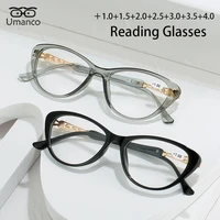 umanco retro cat eye reading glasses for women anti blue light hyperopia glasses elders presbyopia eyewear 1 0 1 5 2 0 2 5