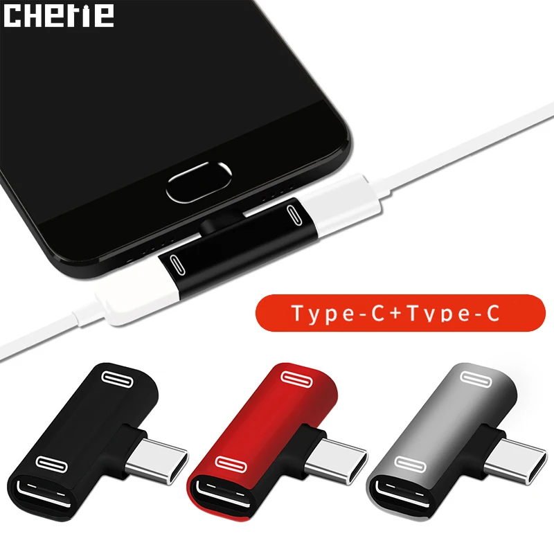 Сплиттер для наушников Cherie Dual Type C адаптер зарядки Samsung Huawei Xiaomi Oneplus Jack Dongle Aux аудио