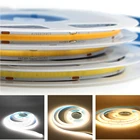 Гибкая светодиодная лента высокой плотности без пятна COB DC 12 В 24 в 224384528 светодиодовм ТВ фон Декор автомобиля 3000K 4000K 6000K