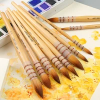 imported nylon hair artist watercolor paint brush for watercolor solid wood water color painting brush washmop pen art supplies