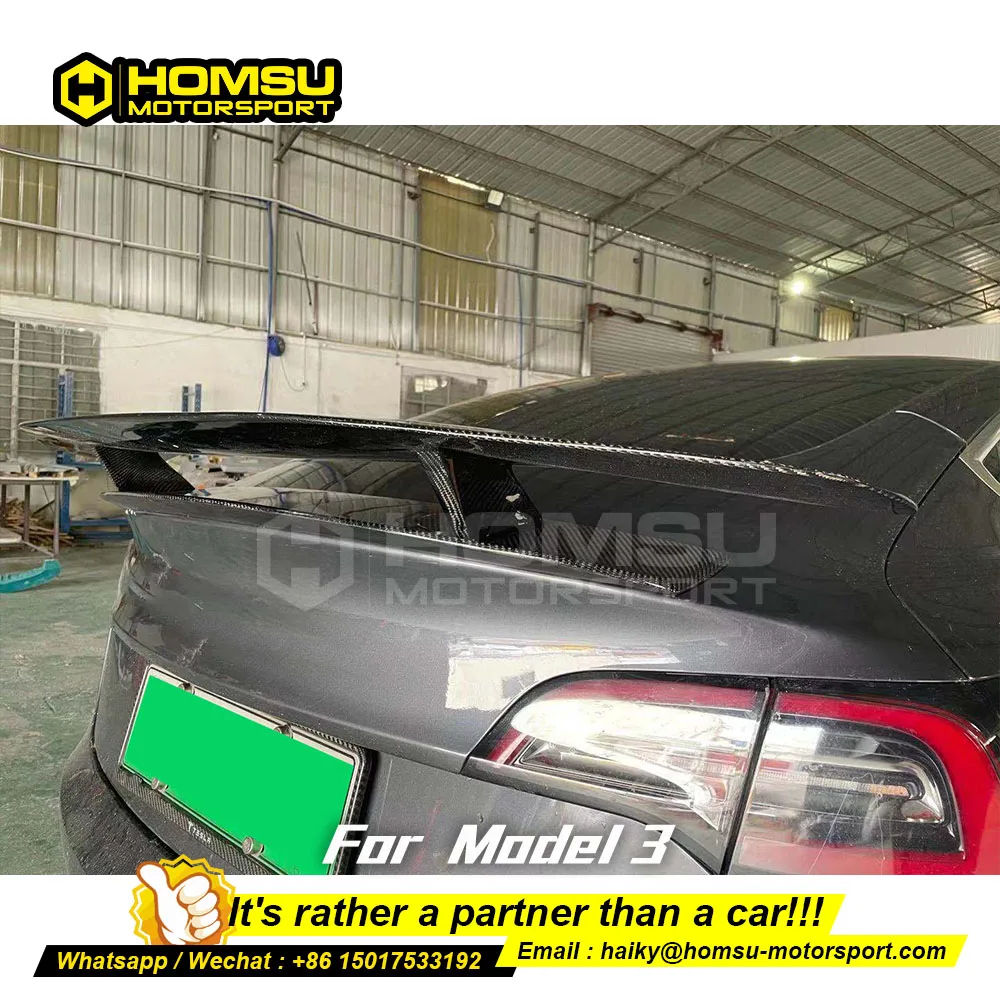 Спойлер для модели t-esla 3 спойлера из сухого углеродного волокна блестящие черные