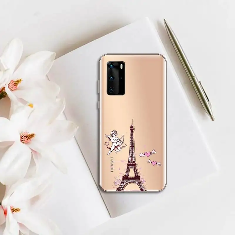 

Paris Vogue girl Phone Case Transparent for huawei honor P 40 30 20 lite Pro 10 i 8 9 x p smart 2019