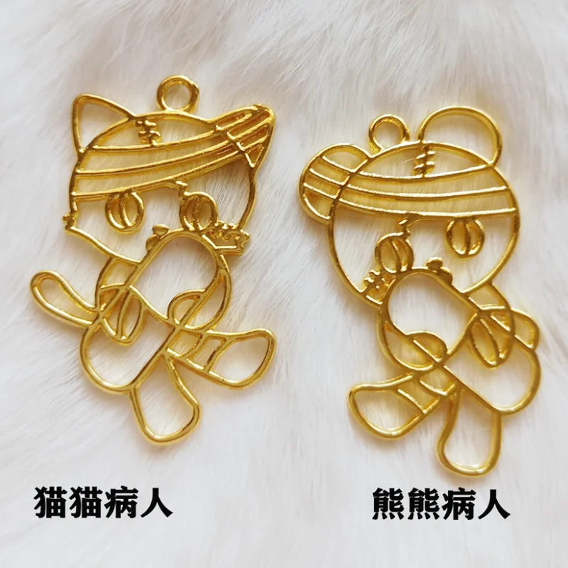 DIY Золотой милый кролик Кошка металлическая рамка ювелирный аксессуар подвеска