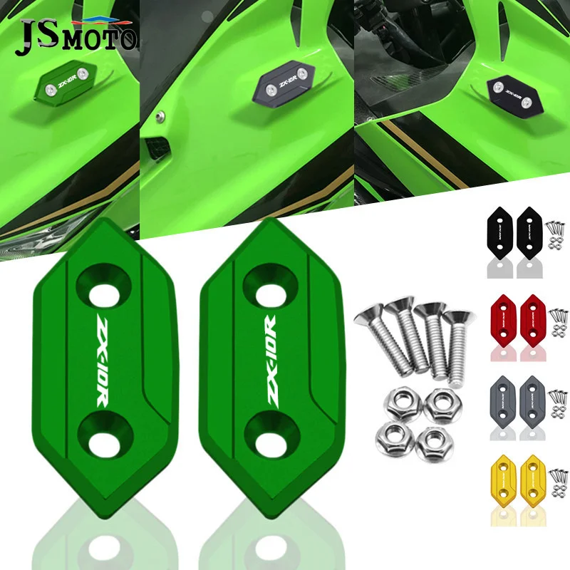

Motorcycle For Kawasaki ZX-10R ZX10R ZX 10R 2008-2010 CNC Aluminum Windshield Driven Mirror Eliminators Cap Mirror Hole Cover
