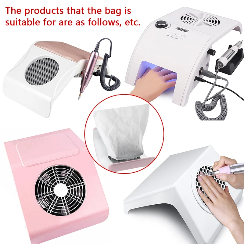Nail art tool Storage White elasticity Collector Bag Vacuum 
