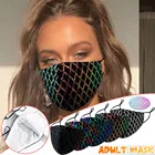 Маска для рта для взрослых, моющаяся Регулируемая дышащая удобная Защитная моющаяся модная маска с пайетками PM2.5, 1 шт.