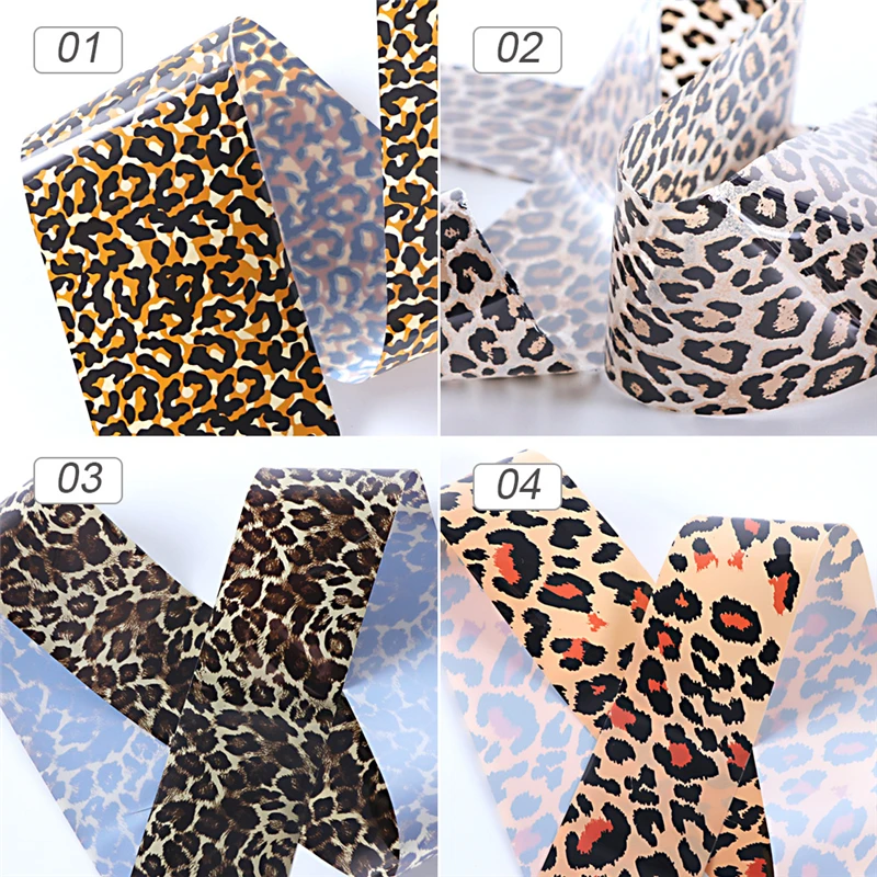 Модные леопардовые наклейки на ногти фольга обертывание звездного неба