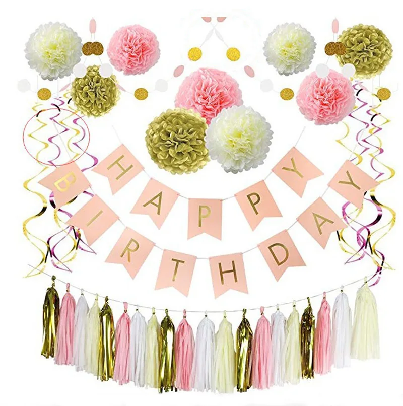 

Birthday Party Decoration Set party Decoration Supplies Birthday Party Decoration Spiral Decoration Paper Flower Ball