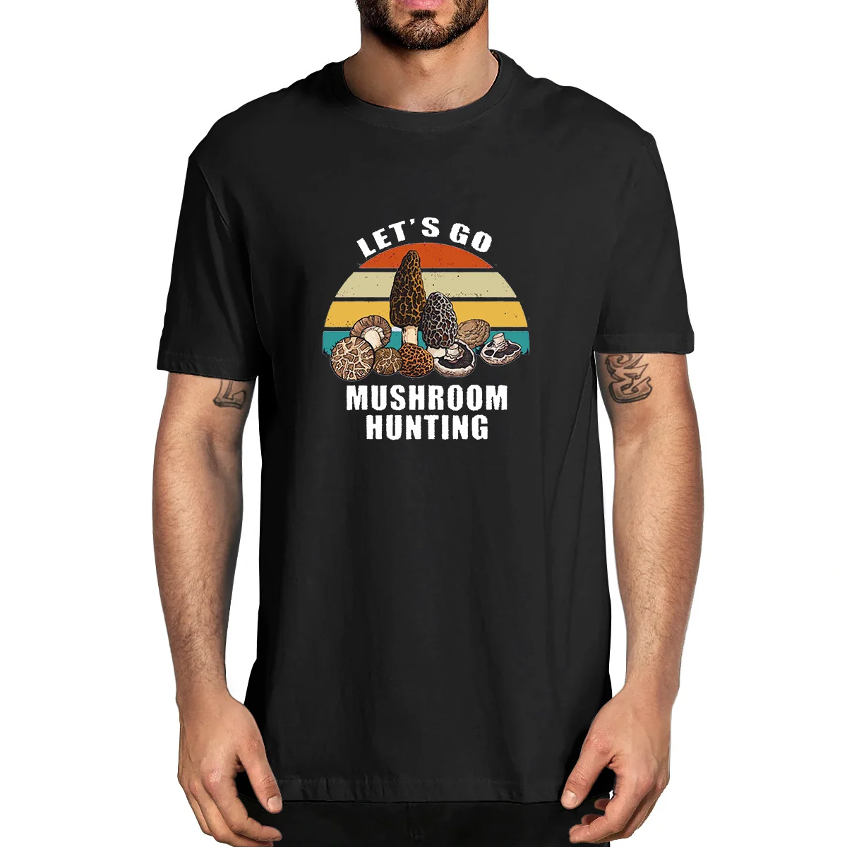 

Let's Go Mushroom Hunting Funny Amateur Mycologist Shroom Vintage Funny Men's Novelty T-Shirt Unisex Streetwear Tee