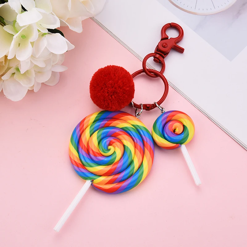 

New Style Keychain Lollipop Key Chain Gifts for Women Llaveros Mujer Car Bag Accessories Keyring Holder Jewelry Accessory EH364