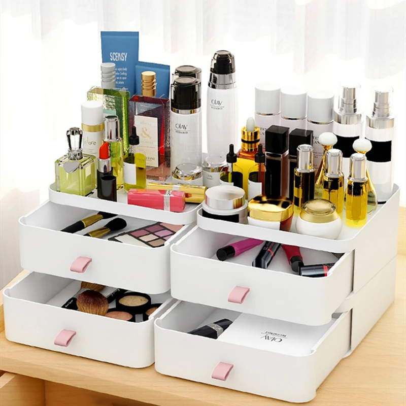 Косметическая коробка для хранения многослойный Настольный косметический чехол