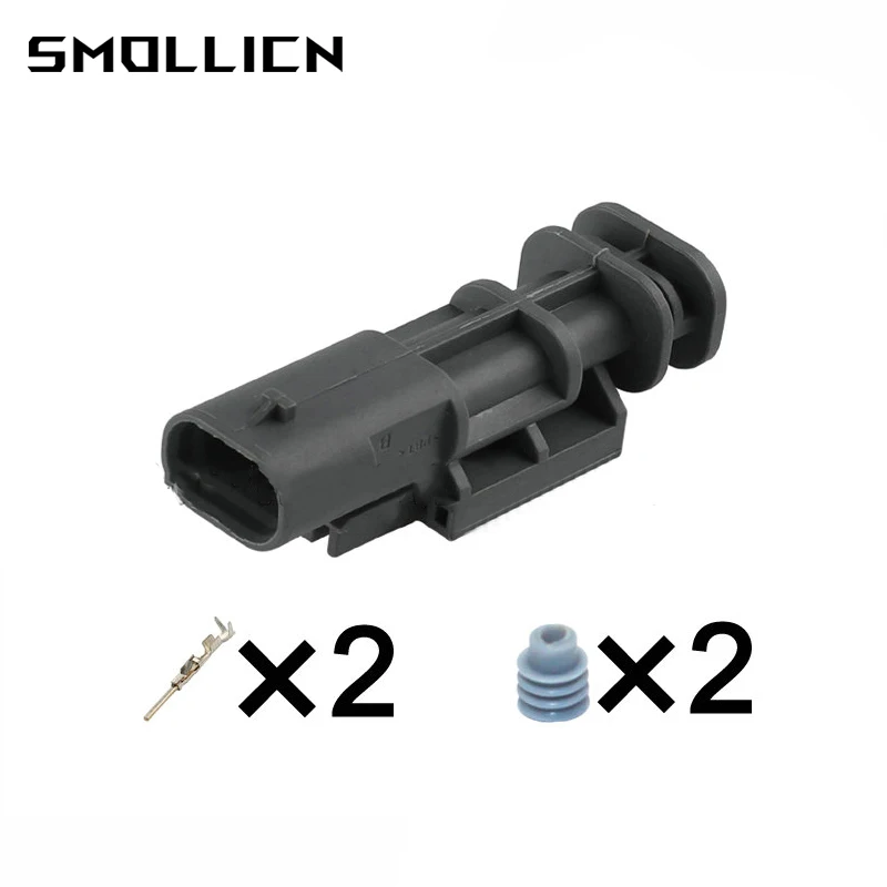 

1/5/20/50Set 2 Pin 2-1703498-3 Automotive Waterproof Connector Electrical Plastic Wire Harness Socket male Plug Free shipping