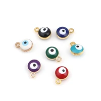 20 pcs enamel evil eye charms zinc based alloy religious round charms gold color silver color for diy jewelry making 97mm
