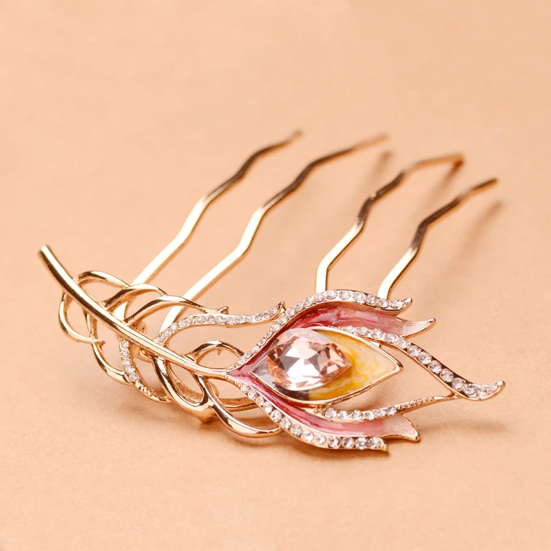 Металлическая расческа для волос muylinda Стразы с хрустальными перьями ювелирные