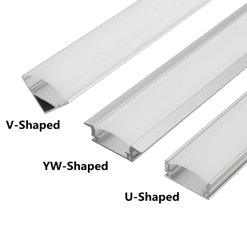 10pcs u v yw corner aluminium profile channel holder for led strip light bar under cabinet lamp kitchen closet free global shipping