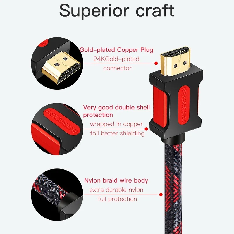 Lungfish HDMI кабель 4K 2 0 к 4 K/60 Гц 1080P 3D для разветвителя переключатель HDTV PS3/4 xbox