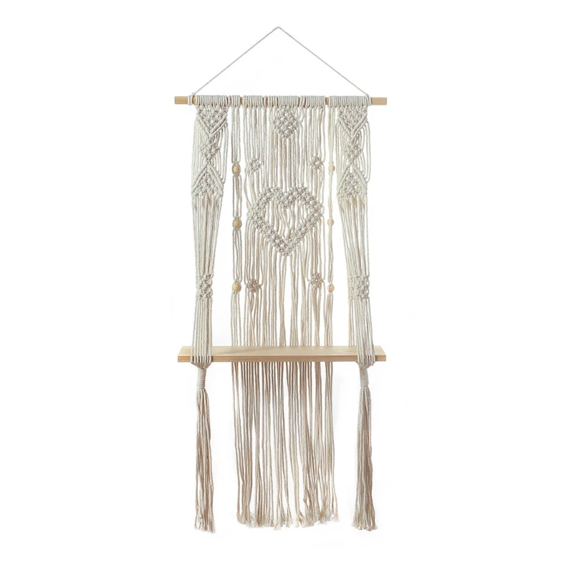 

Macrame Wall Hanging Tapestry Pendant Boho-Chic Bohemian Woven Cotton Thread Home Decoration
