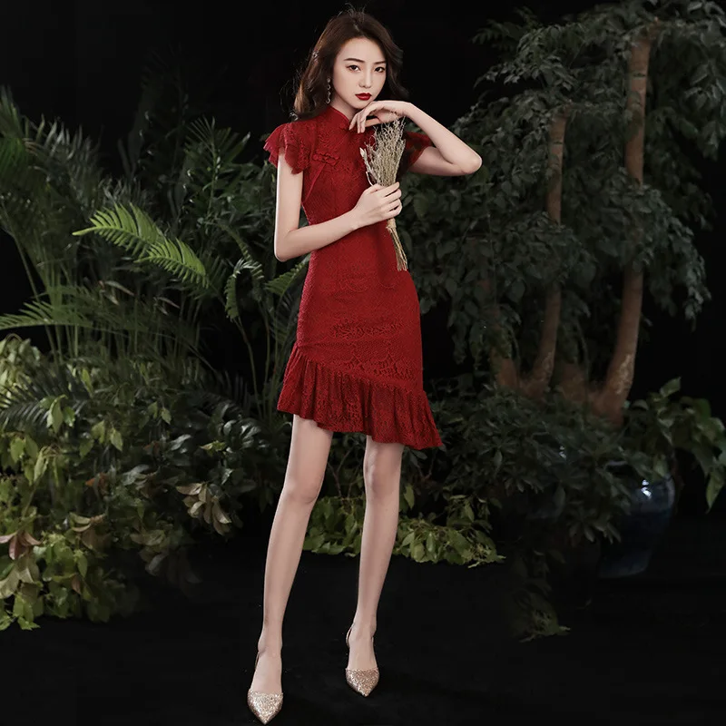 

Женское вечернее платье-русалка в стиле Хепберн, с коротким рукавом и молнией сзади