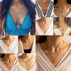 VIVILADY винтажные рога слон глаз бабочка ракушки пуля змея многослойное ожерелье цепь для свитера женские ювелирные изделия Прямая поставка