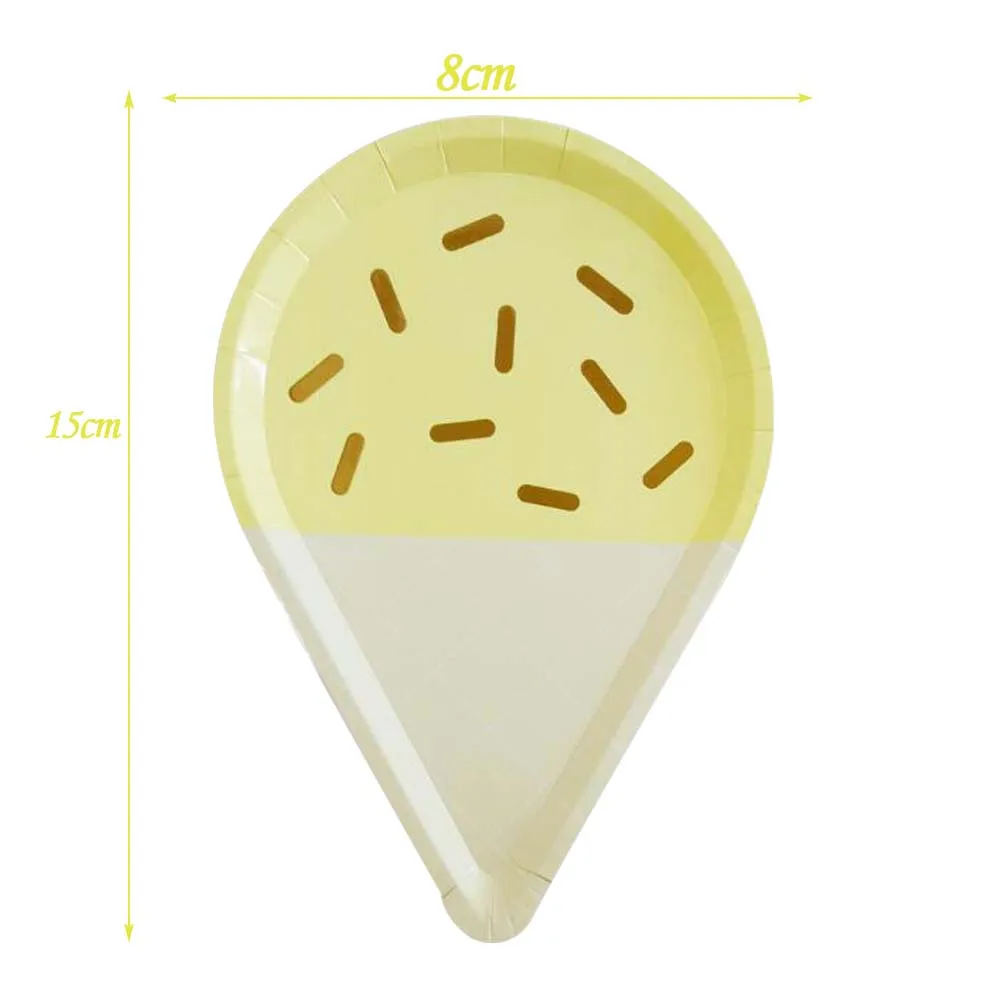 ice cream plate Бумажная тарелка в форме кролика из мультфильма, тарелка для ужина, бумажная одноразовая посуда, набор стаканов для дня рождения, вечеринки, Рождества, decoratio - Цвет: ice cream plate