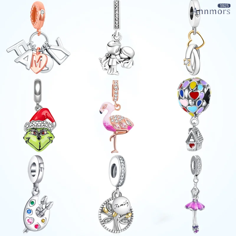 

Mr Fox Pink Flamingo Charms Silver Plated Fits Original Pandora Bracelet Charms Original Gift Black Cat Cute Women Jewelry