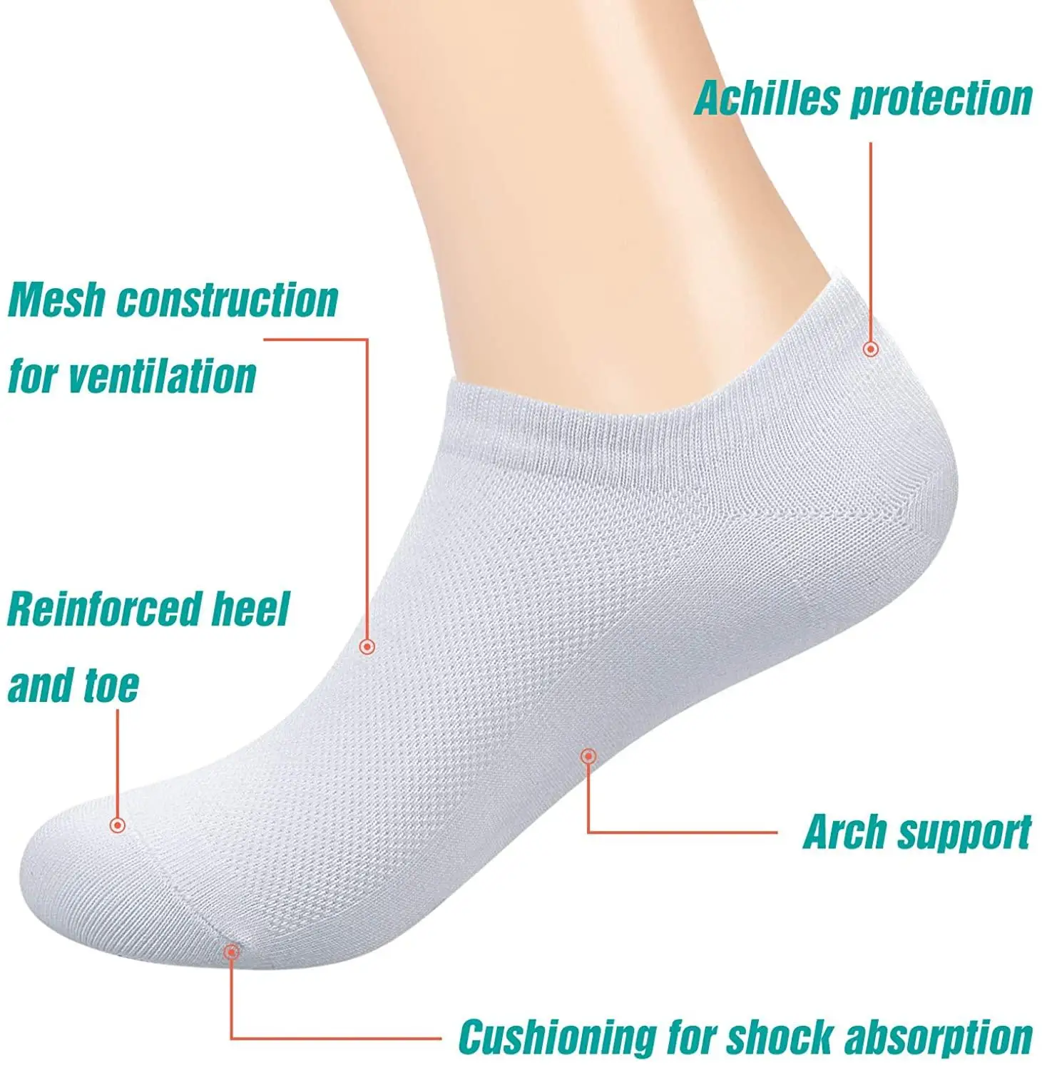 10 штук = 5 пар сетчатые невидимые носки для мужчин женщин Дышащие Короткие