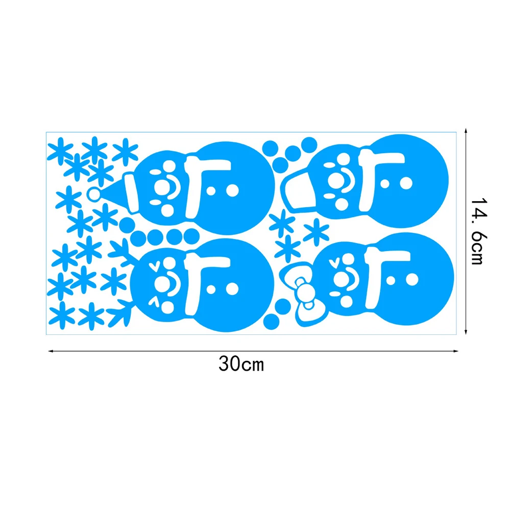 Светится в темноте наклейка рождественские украшения снеговик Снежинка