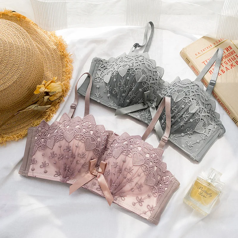 Нижнее белье женское кружевное без косточек соблазнительный утепленный