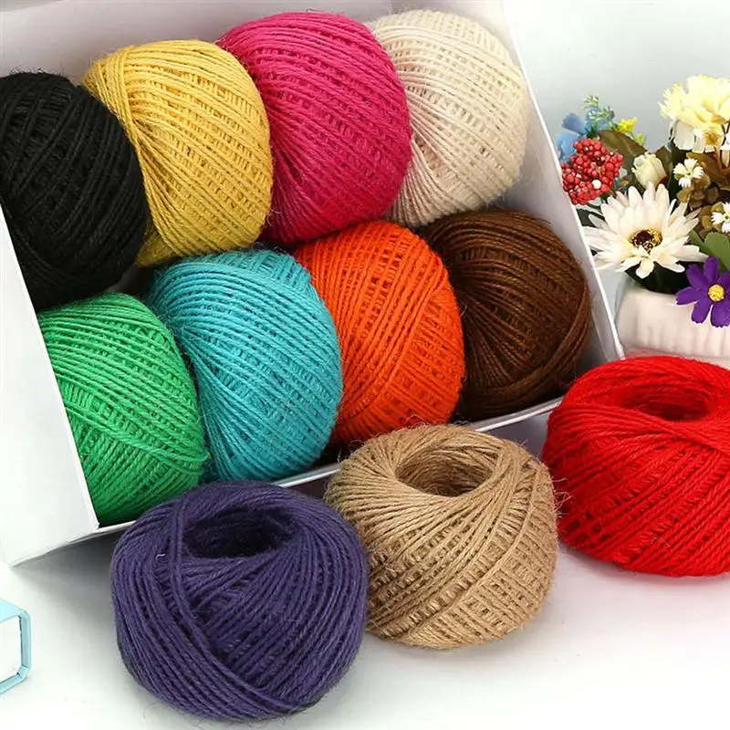 10 шт. длина 25 м толщина 2 мм ручная работа трикотажная джутовая веревка цветной