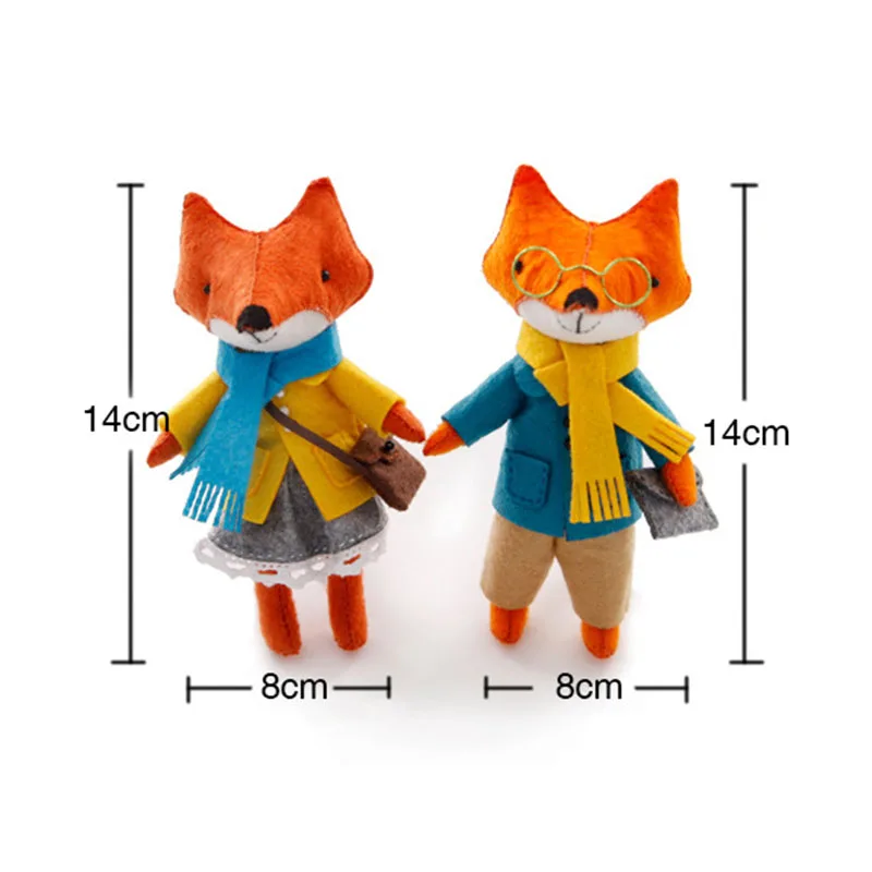 

Kids DIY Non-woven Fox Animal Family Dolls Toy Children Handmade Material Package Craft Educational Toys For Girl Birthdays Gift