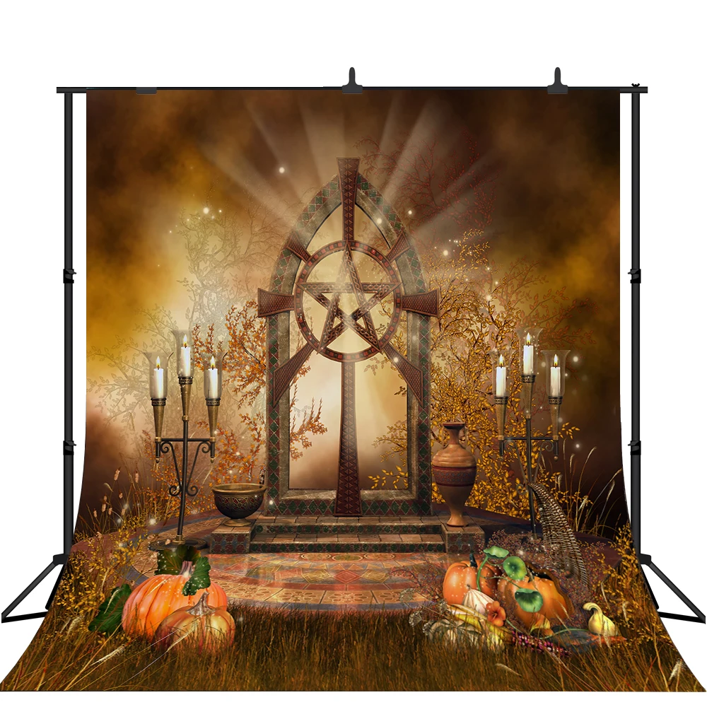 

Lyavshi photo backdrops Magic Gate Pumpkin candle Halloween background photobooth newborn photography backgrounds