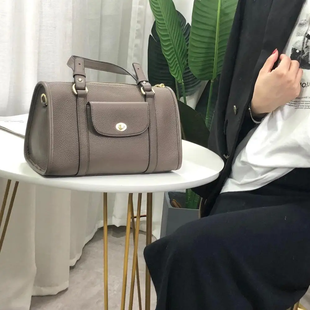 

free shipping 2020 the new style fashon cool genuine cow leather women handbag one shoulder bag crossbody bag 29cm 6color