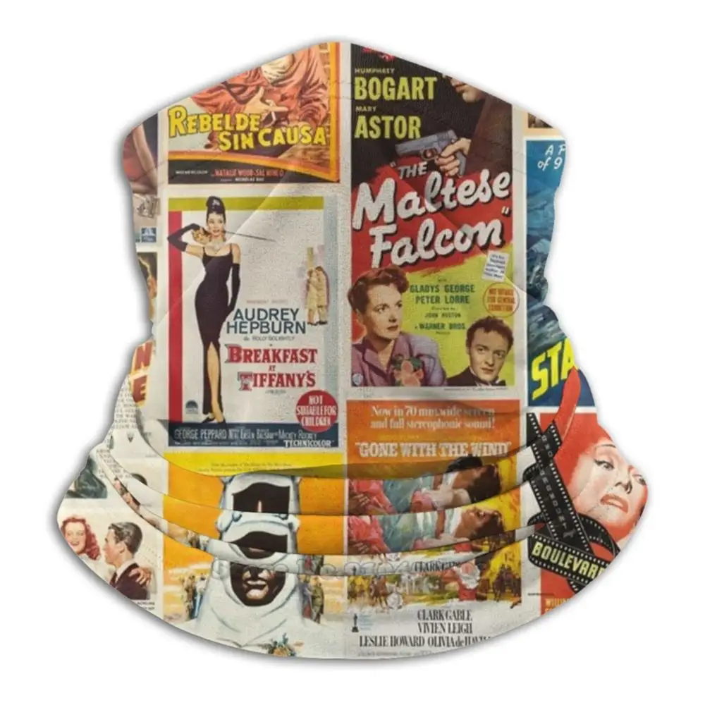

Classic Movie Poster Collage Cycling Motorcycle Headwear Washable Scarf Neck Warmer Face Mask Movie Movie Collage Montage Oscar