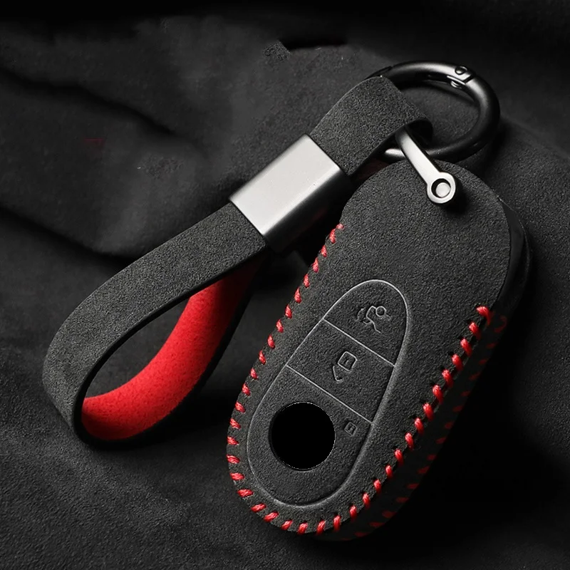 

Turn Fur Leather Car Remote Fob Key Case Cover For Mercedes Benz 2021 C Class S Class W223 S350 S400 S450 S500 C200 C260 2021