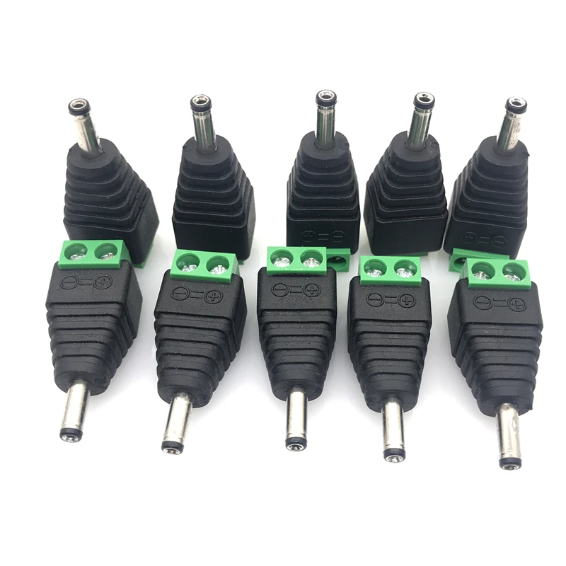 

10pcs Adapter plug DC 3.5 x 1.35 mm male to Terminal Block with push button 2pin connector 3.5*1.35MM female socket Connector
