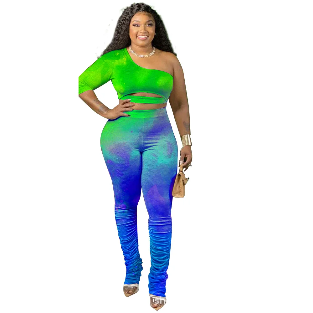 

Летние L-4Xl размера плюс комплекты Женская одежда Модная пикантная обувь «вареный» плиссированные расклешенные брюки и бретель через одно п...