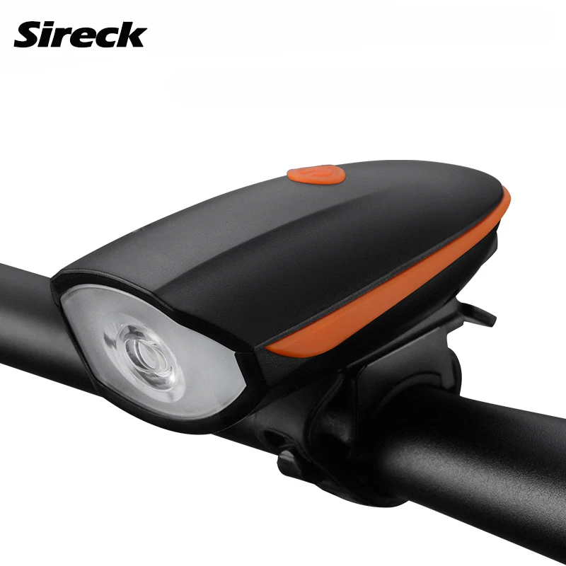 S7588 Orange Велосипедный светильник Sireck, заряжаемый от USB, велосипедный передний светильник, водонепроницаемый велосипедный головной светильник, велосипедный Электрический рожок, светодиодный светильник Luz Bicicleta - Цвет: S7588 Orange