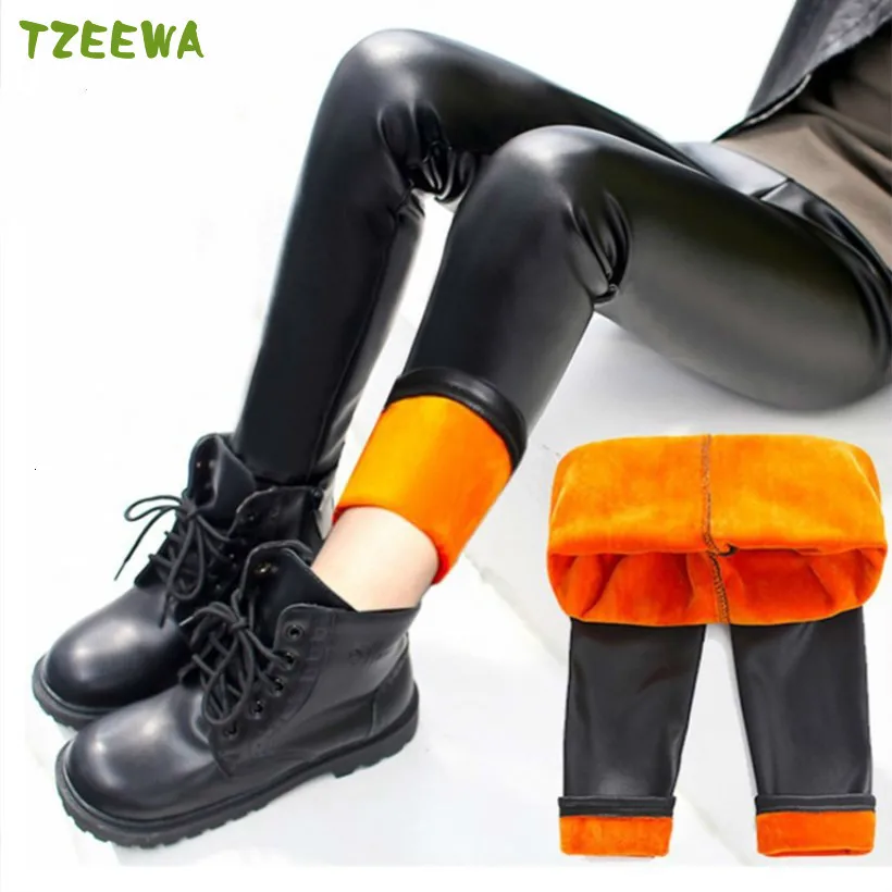 Зимние штаны для девочек 2019 плотные бархатные детские леггинсы брюки карандаш