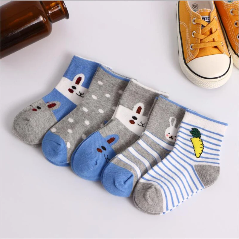 5 пар детских носков хлопковые носки с мультяшным рисунком для девочек и