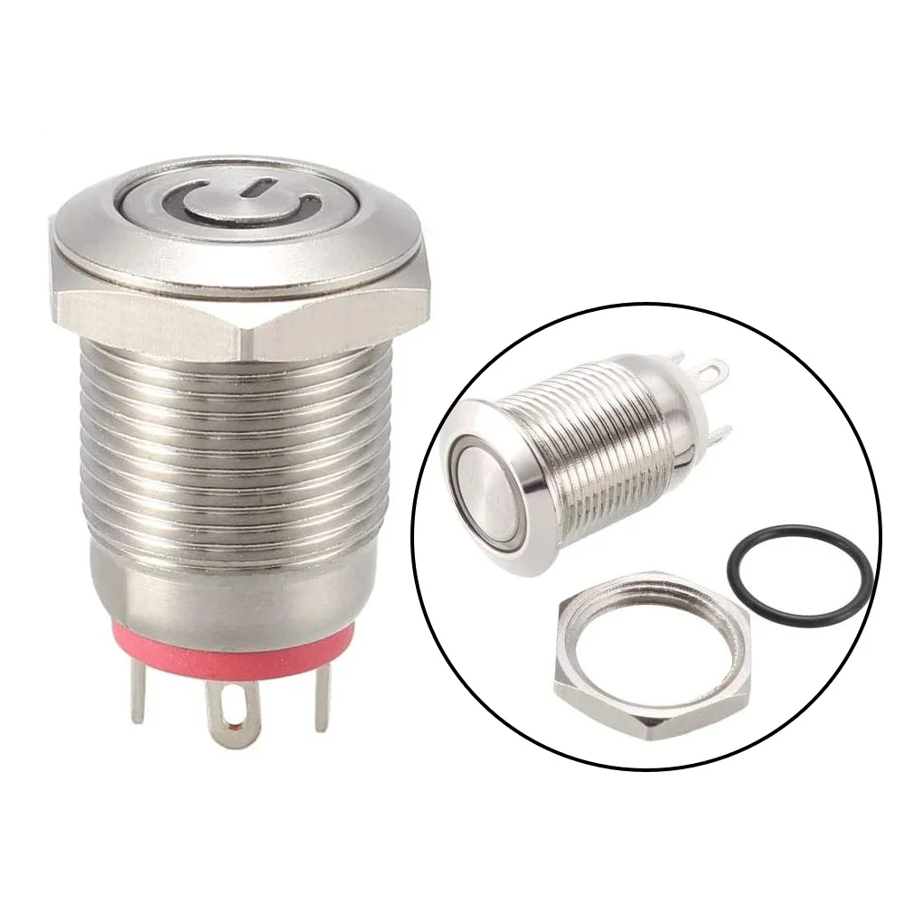 12 мм 5 В 220 металлический блокирующий сигнал кнопочный переключатель со