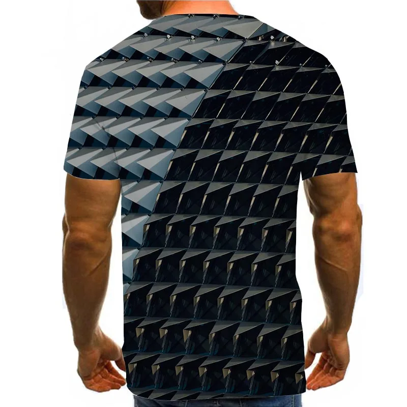

Men Graphic T Shirts Round Neck 3D Print Summer Short Sleeve Daily Tops Black And Gray Tees